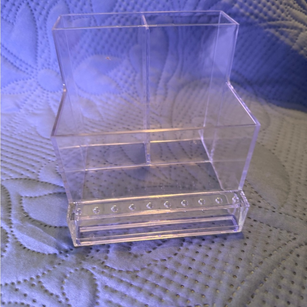 White Nail Tool Organizer with Transparent Compartments